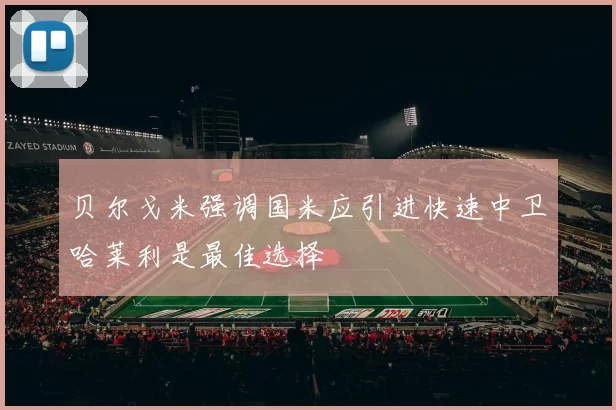 贝尔戈米强调国米应引进快速中卫哈莱利是最佳选择